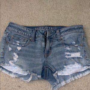 AE lace pocket denim shorts